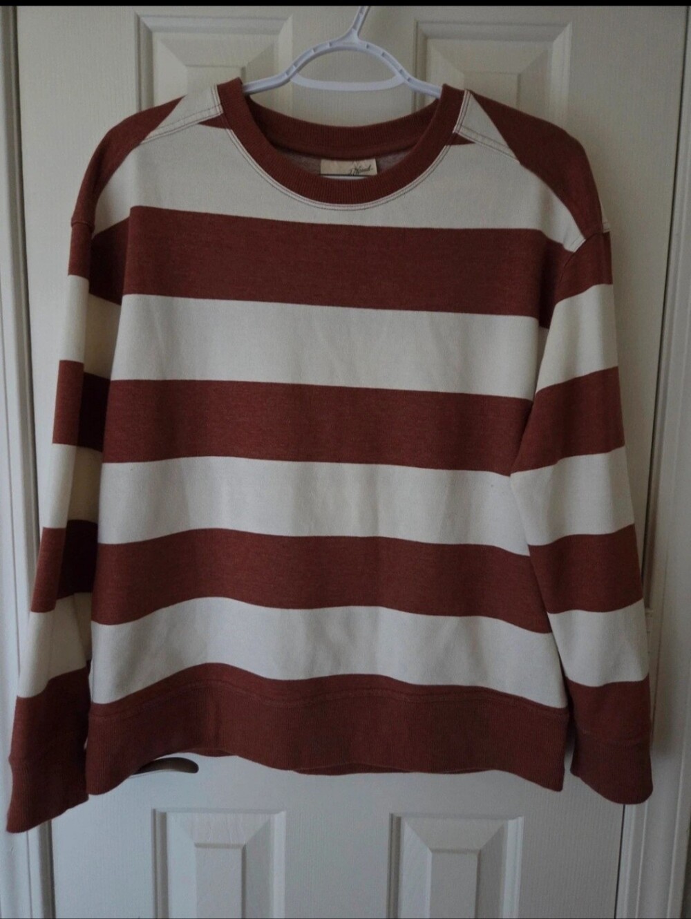 Universal Thread Rust and Cream Striped Pullover